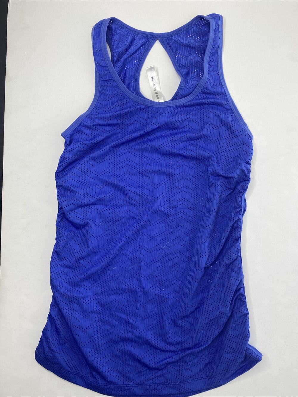 Lorna Jane Size L Women Medium Blue Athletic Performance Active Mesh Tank Top